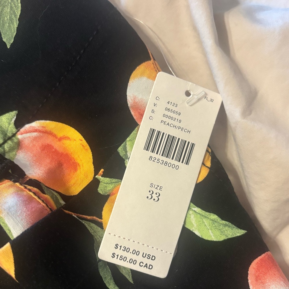 Maeve The Colette Cropped Wide Leg Pants || peach pattern || NWT || size 33 - Picture 7 of 8